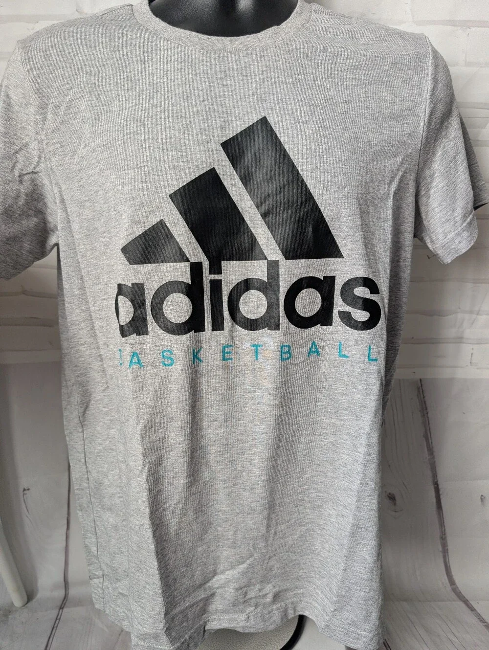 Adidas Gray Basketball Logo Tee